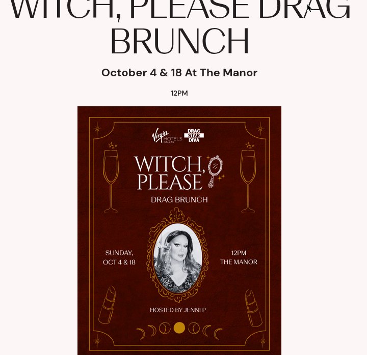 Virgin Hotels Witch Please Drag Brunch page